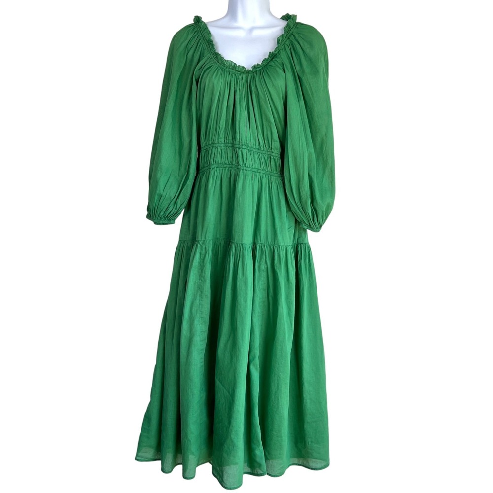 The Great Moonstone Tiered Dress Bright Moss Size 1 S Peasant‎ Cottage Romantic